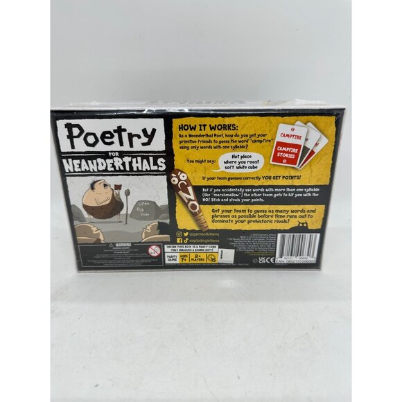 Poetry For Neanderthals Party Game Original Edition Ages 7+ Family Fun 2+ Player - Picture 3 of 6